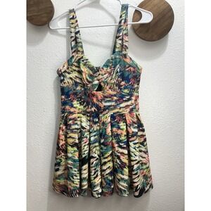 Material Girl Romper Small Madonna Inspired 80's Print Double Straps Summer Fit